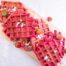 Roze bananen wafels