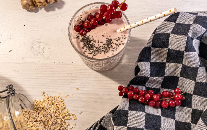 Aardbeien havermoutsmoothie
